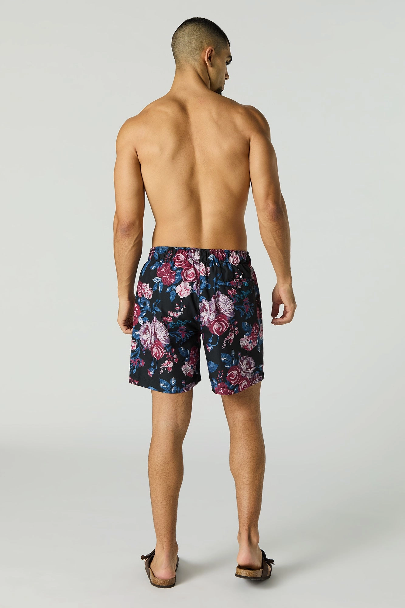 Short de bain imprimé à taille coulissante