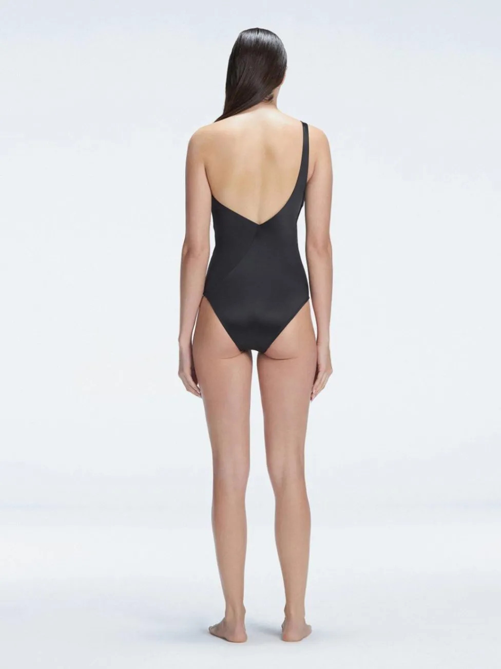 Solene Black One Shoulder One Piece Swimsuit