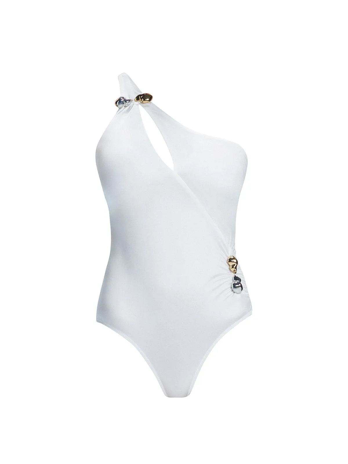 Solene White One Shoulder One Piece Swimsuit