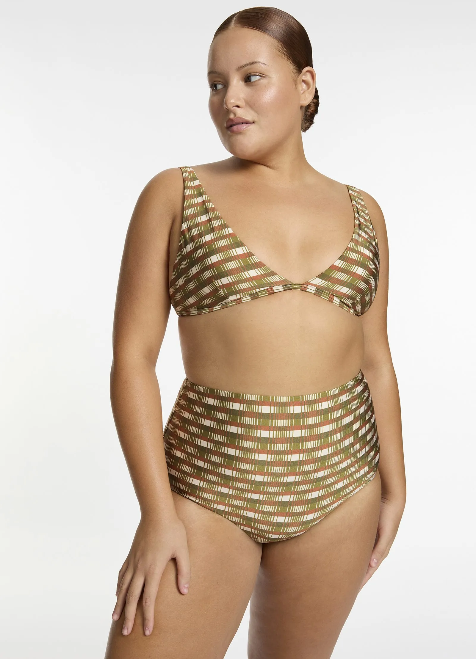 Sorella Geo Minimal Triangle Bikini Top - Moss