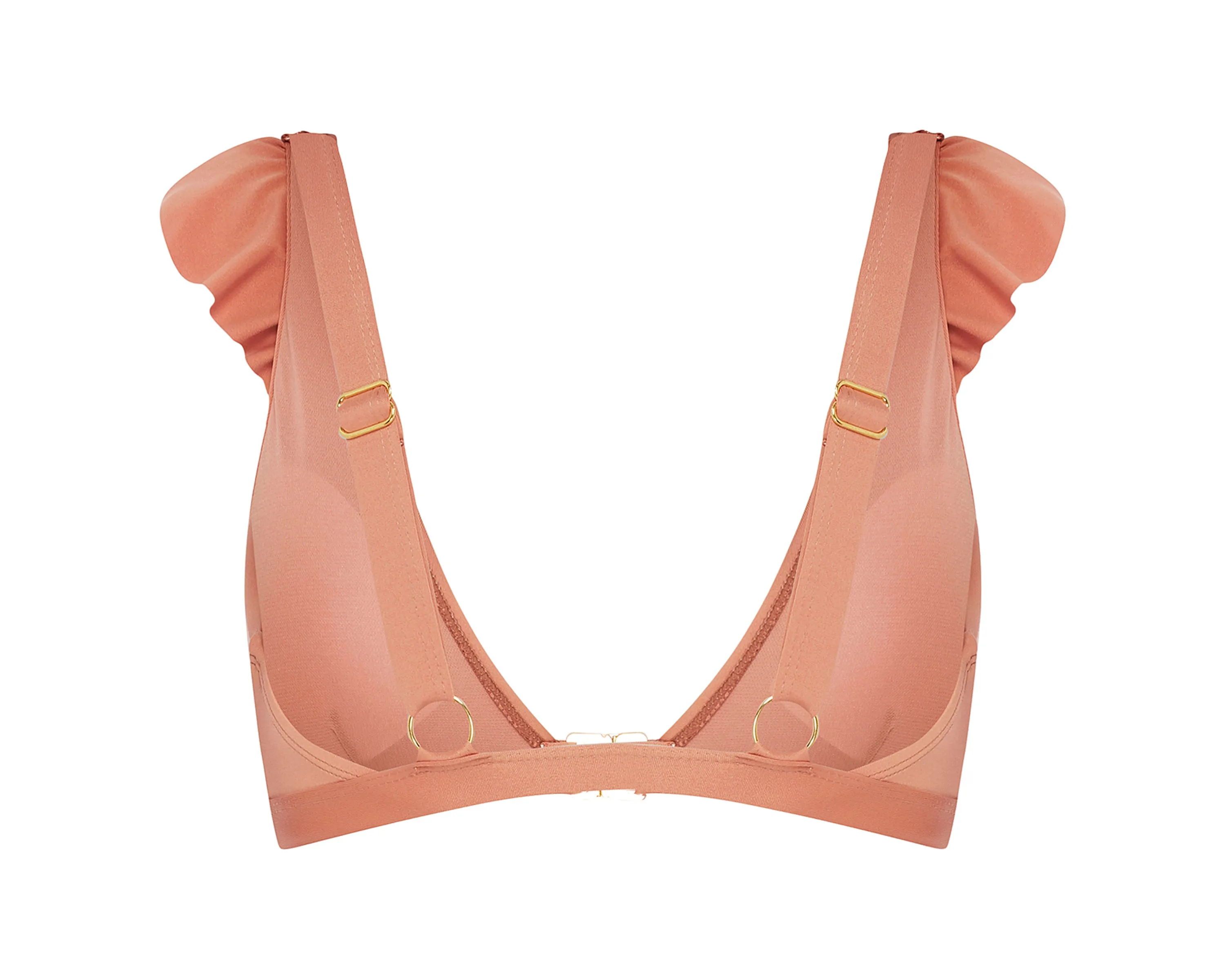 Spritz Frill Bikini Top | Copper