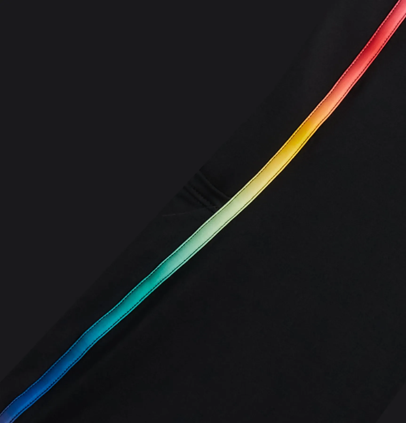 Straight Up Longline Top  - Black Rainbow Ombre