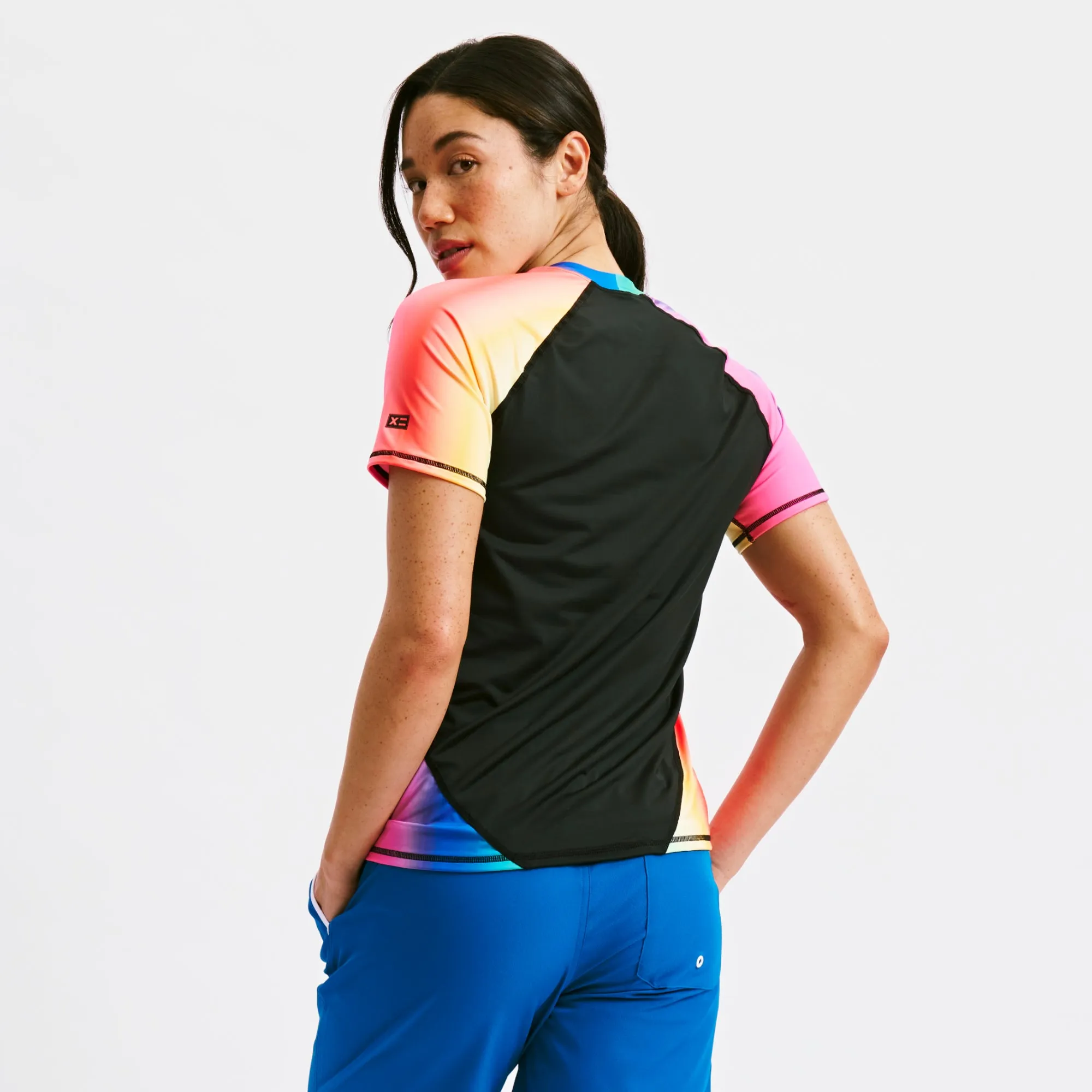 Swim Rashguard Tee - Melting Rainbow