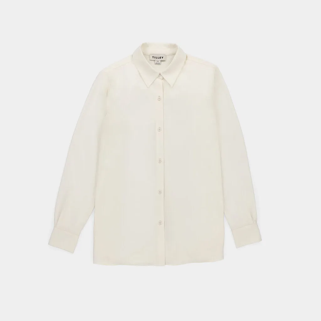 Tech Slk Long Sleeve Button Top