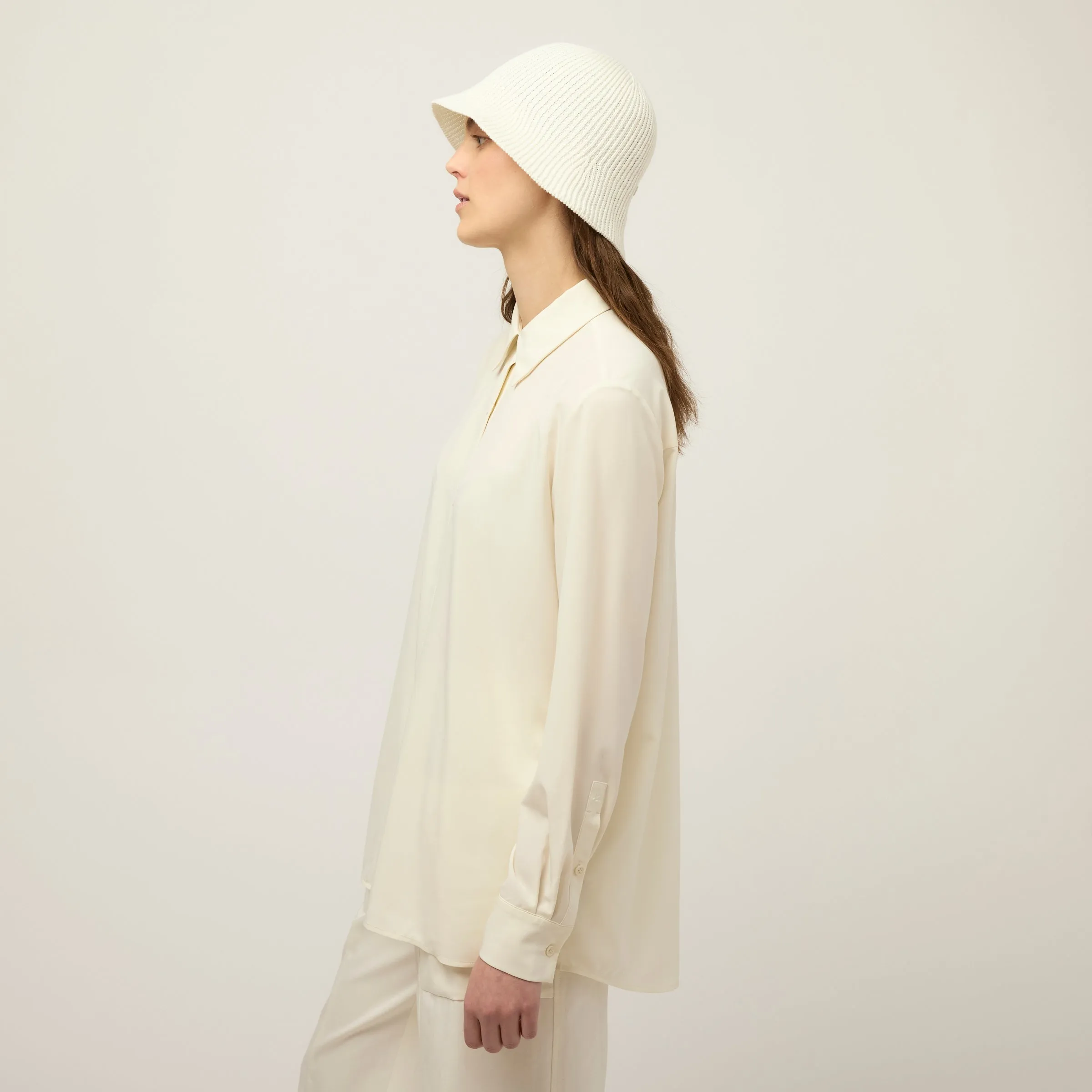 Tech Slk Long Sleeve Button Top