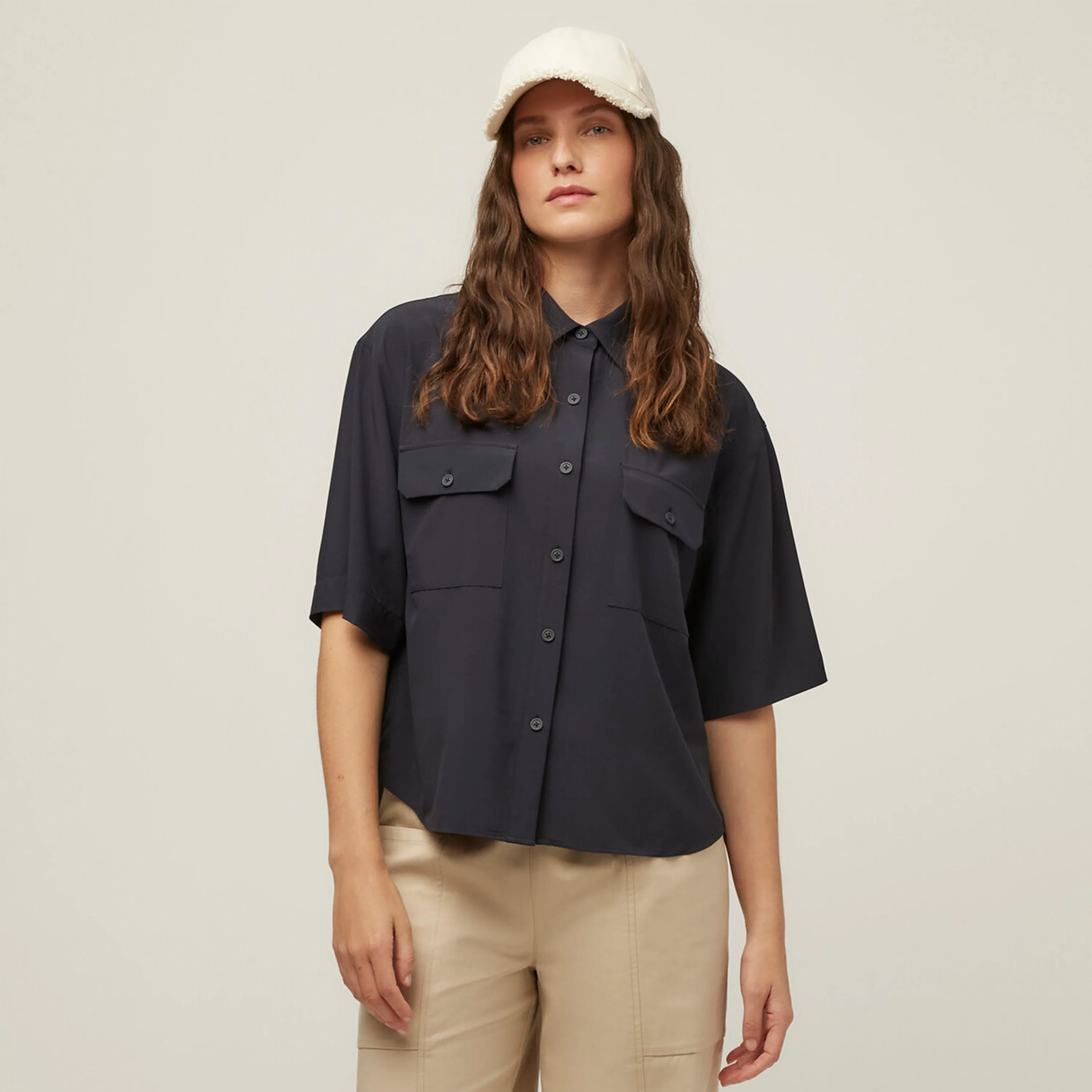 Tech Slk Oversized Short Sleeve Shirt