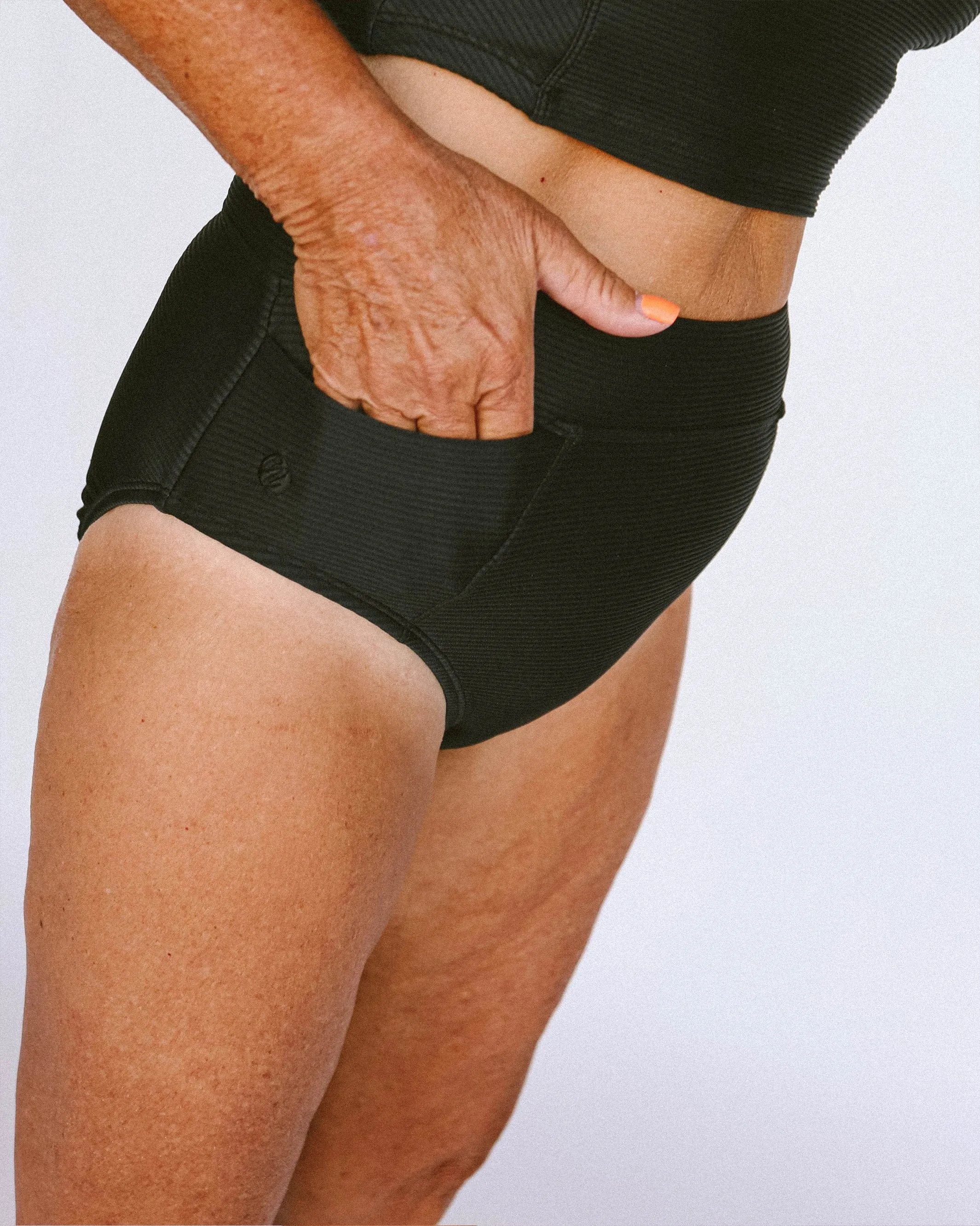 Textured Black Pocket Bottom
