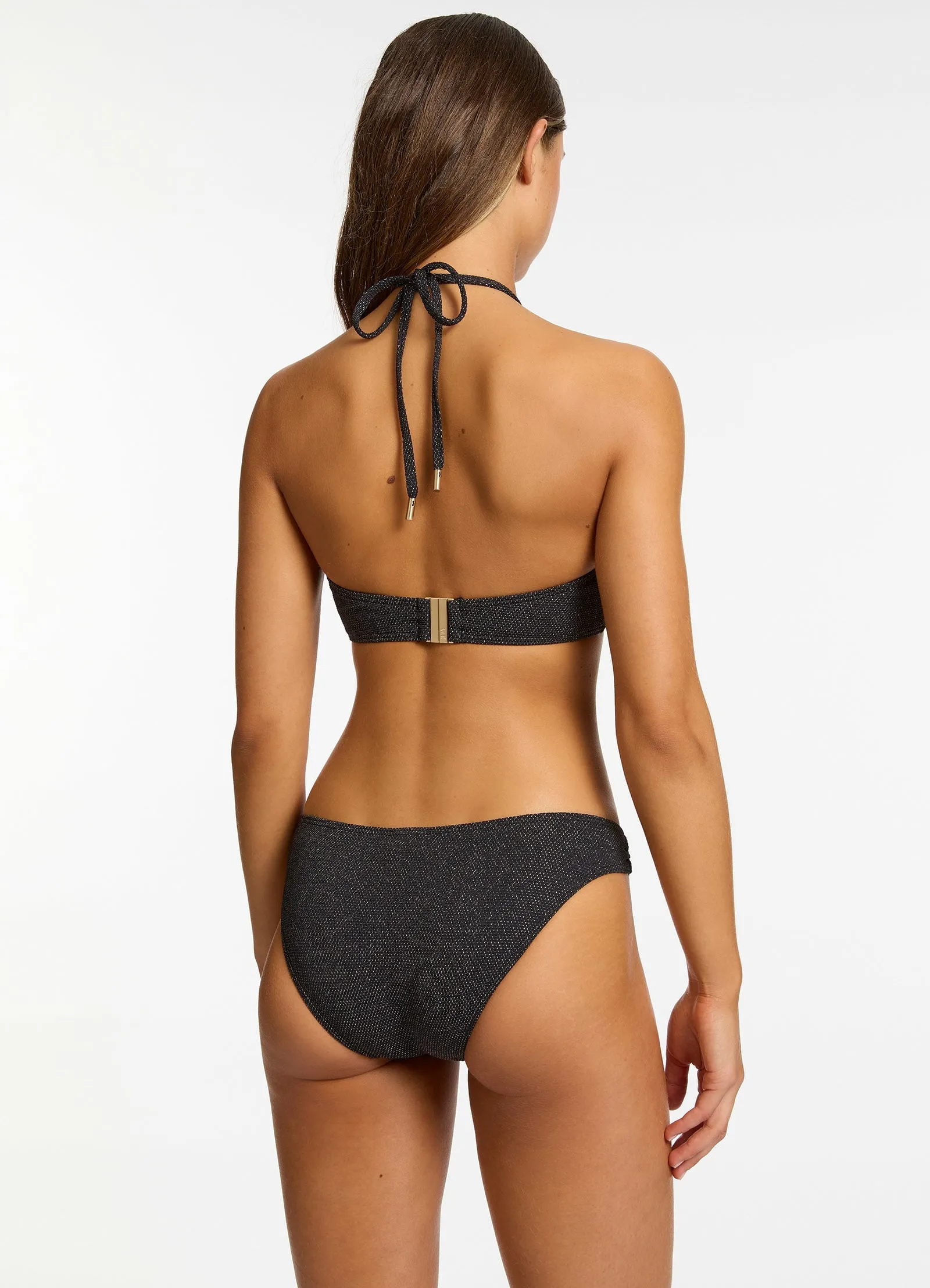 Tirari Nights Trim Side Hipster Bikini Bottom - Black