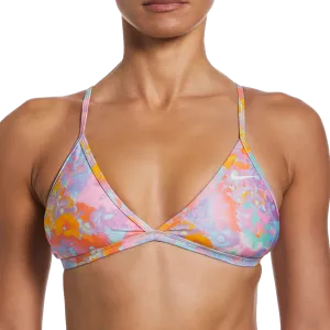 Women's Multi Print Lace Up Tie Back Top