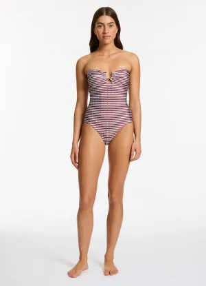 Zarla Geo Bandeau One Piece - Ruby