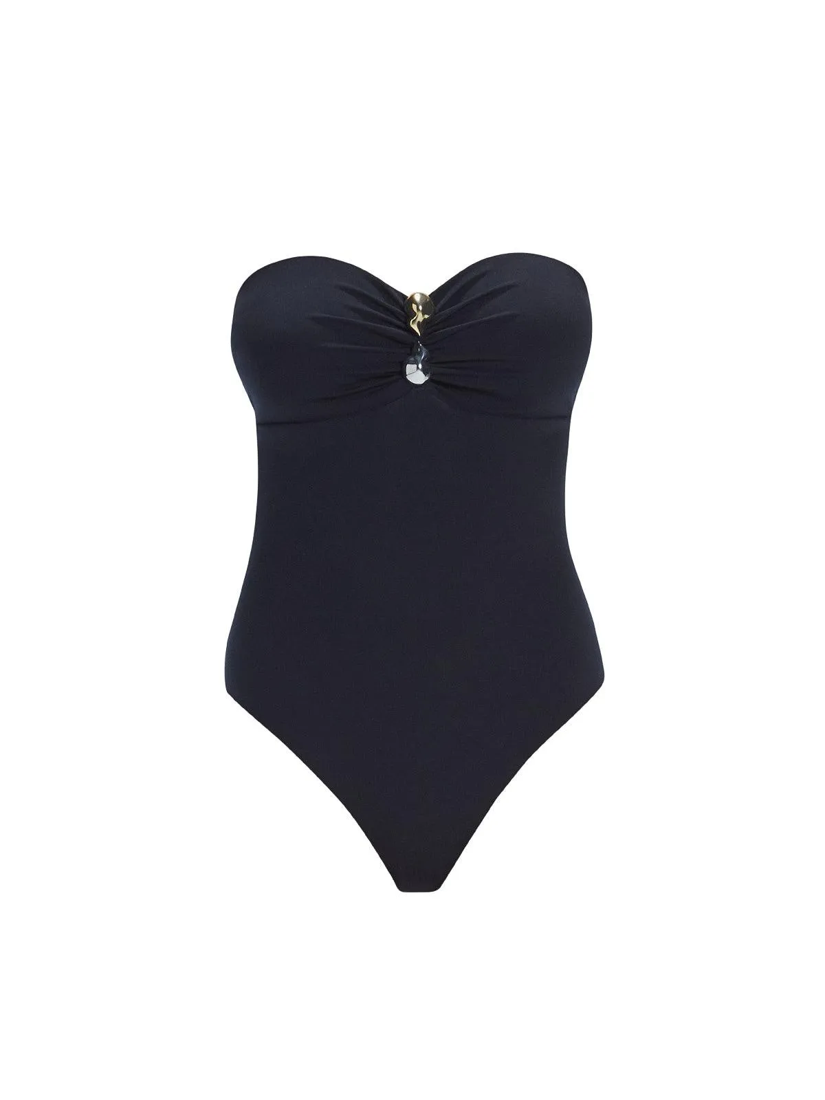 Zephyrine Black Bandeau One Piece Swimsuit