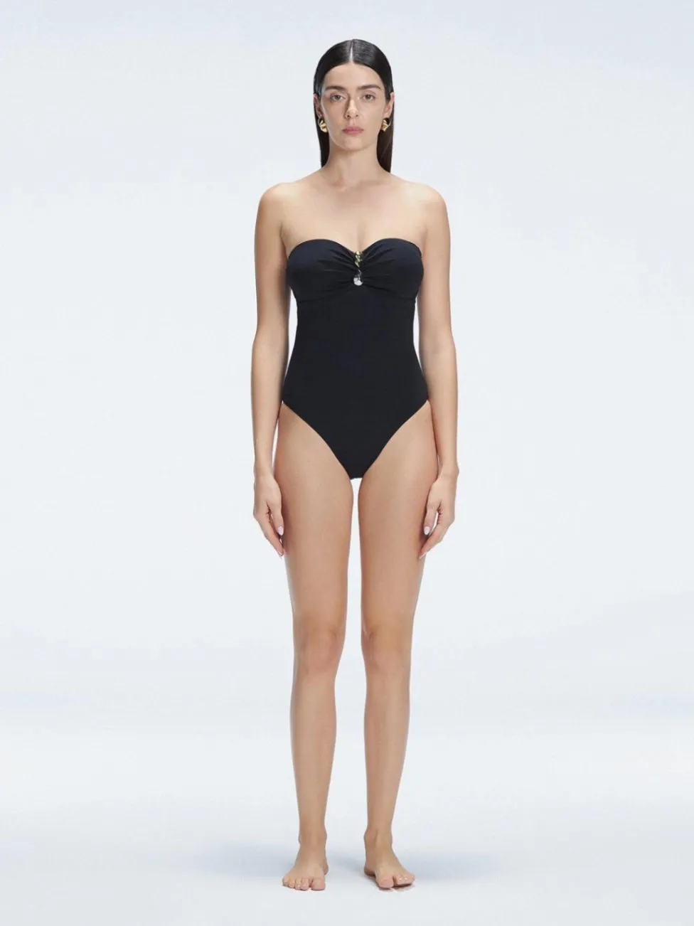 Zephyrine Black Bandeau One Piece Swimsuit