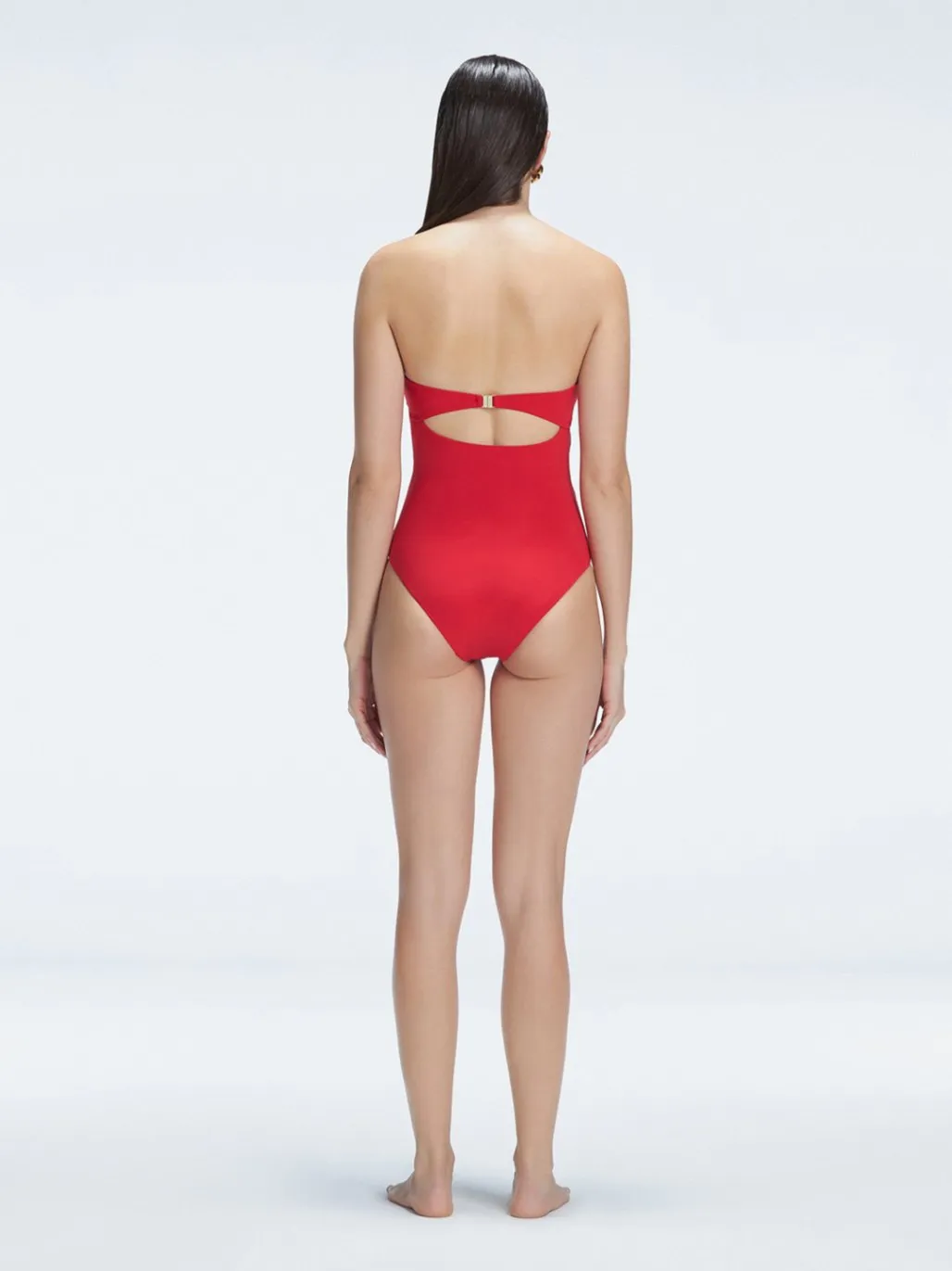 Zephyrine Red Bandeau One Piece Swimsuit